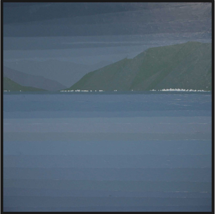 Triptyque Bonsoir, bonne nuit, acrylique sur panneau, 3 x 50 x 50 cm, 2017